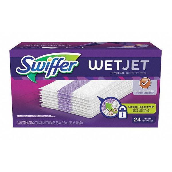 11.3 in x 5.4 in Refill WetJet Pad, White, Cotton, PK24