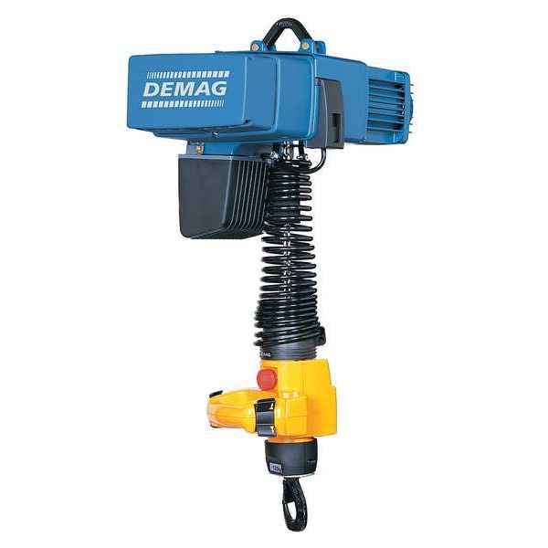 Electric Chain Hoist, 250 lb, 9 ft, Hook Mounted - No Trolley, Blue