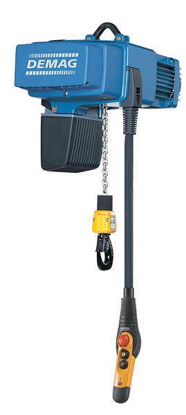 Electric Chain Hoist, 5,000 lb, 16 ft, Hook Mounted - No Trolley, Blue