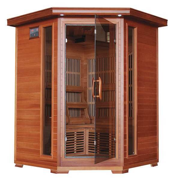 Sauna, Corner, 3 ppl, Carbon Heater, Cedar