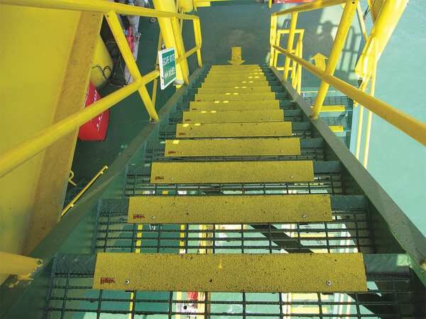 Anti-Slip Stair Nosing, Yellow, 23-5/8in W, 02-610