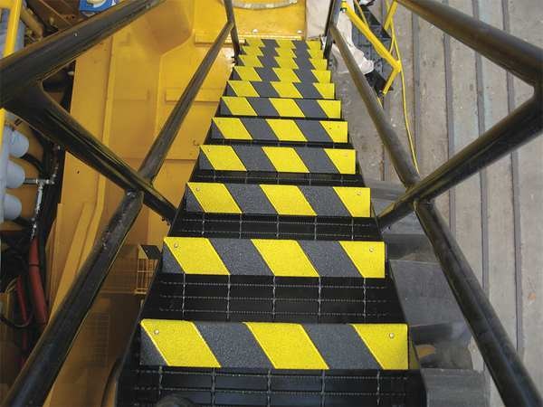 Anti-Slip Stair Nosing, Yellow, 29-1/2in W, 02-615