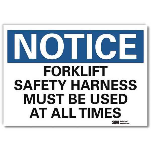 Notice Sign, 10 in H, 14 in W, Reflective Sheeting, Horizontal Rectangle, English, U5-1237-RD_14X10