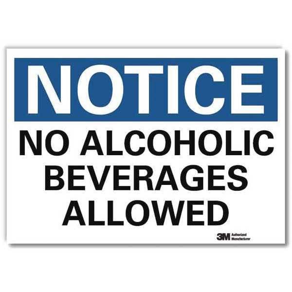 Notice Sign, 5 in H, 7 in W, Reflective Sheeting, Horizontal Rectangle, English, U5-1344-RD_7X5