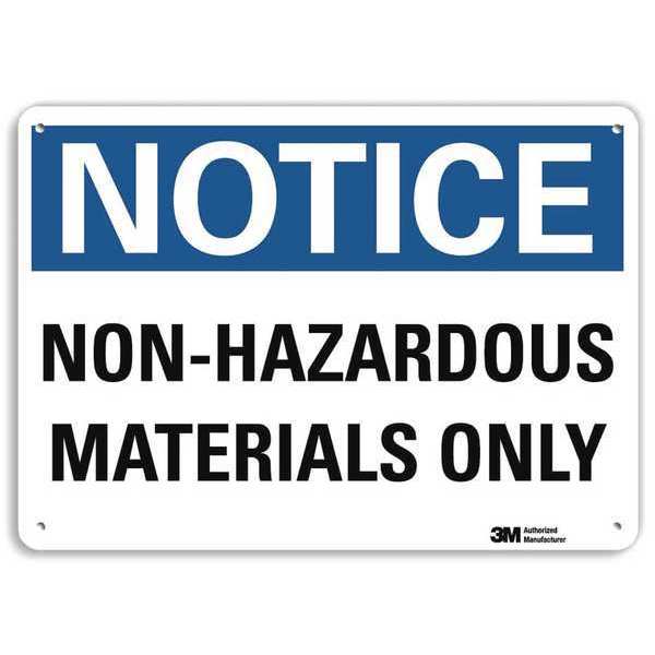 Notice Sign, 10 in H, 14 in W, Horizontal Rectangle, English, U5-1424-NA_14x10
