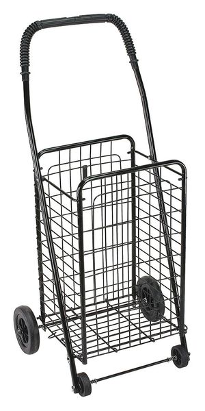 4-Wheeled Folding Shopping Cart in Black