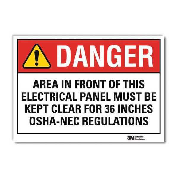 Danger Sign, Self-Adhesv Mount, 10inWx7inH, U3-1015-RD_10X7
