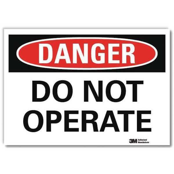 Danger Sign, 5 in Height, 7 in Width, Reflective Sheeting, Horizontal Rectangle, English