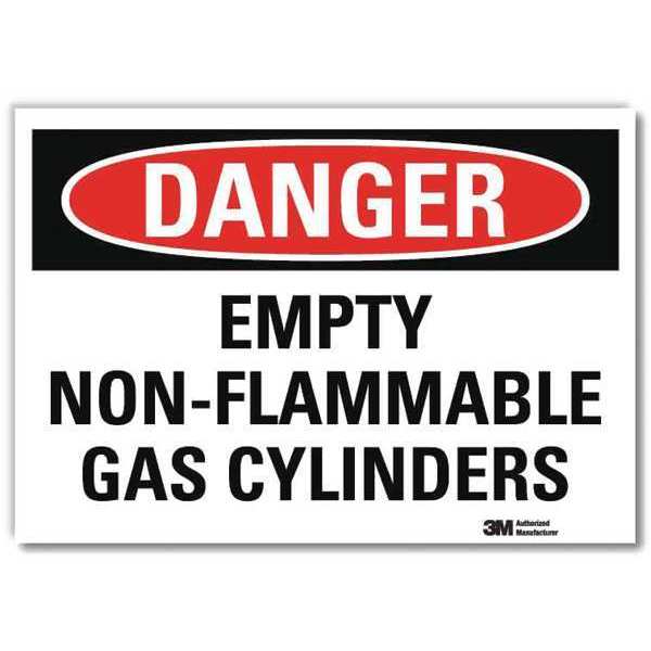 Danger Sign, 5 in H, 7 in W, Horizontal Rectangle, English, U3-1422-RD_7X5