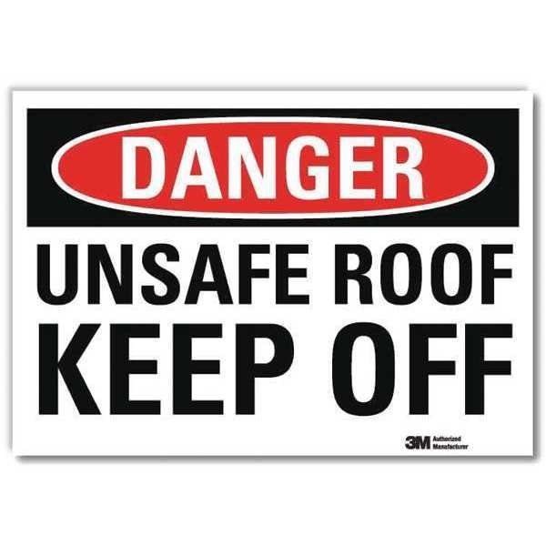 Danger Sign, 5 in H, 7 in W, Reflective Sheeting, Horizontal Rectangle, English, U3-2033-RD_7X5