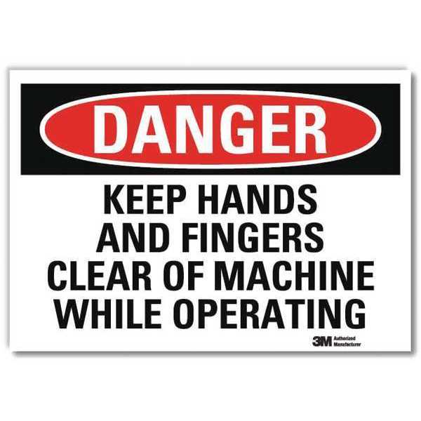 Danger Sign, 5 in Height, 7 in Width, Reflective Sheeting, Horizontal Rectangle, English