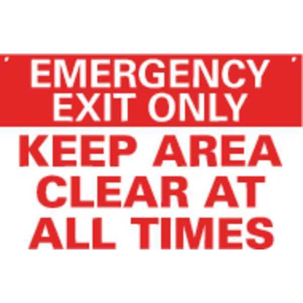 Emergency Sign, 7 in x 10 in, Aluminum