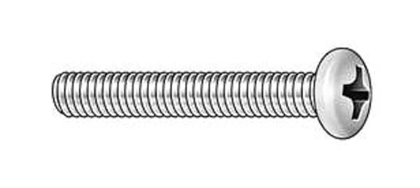 #6-32 x 1/2 in Phillips Round Machine Screw, Zinc Plated Steel, 100 PK