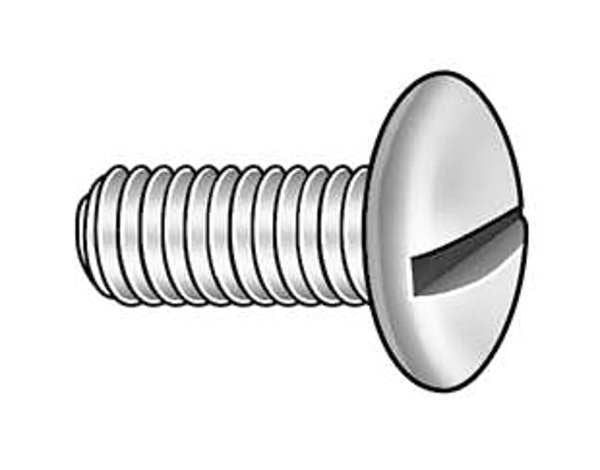 #6-32 x 3/8 in Slotted Truss Machine Screw, Zinc Plated Steel, 100 PK