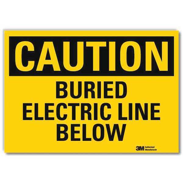 Safety Sign, Buried Electric Line, 14in.W