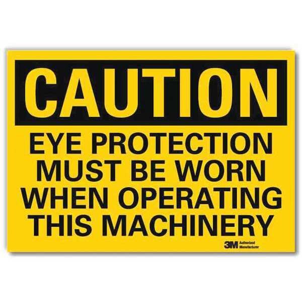 Safety Sign, Eye Prtct Oprtng Eqpmt, 10inW
