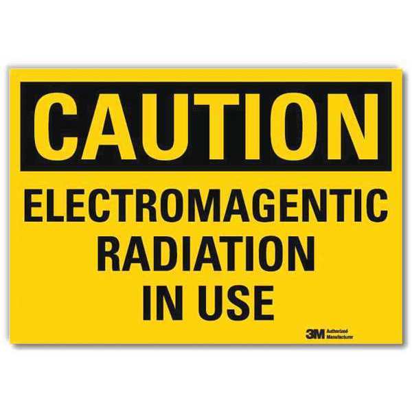 Caution Sign, 5 in H, 7 in W, Reflective Sheeting, Horizontal Rectangle, U4-1255-RD_7X5