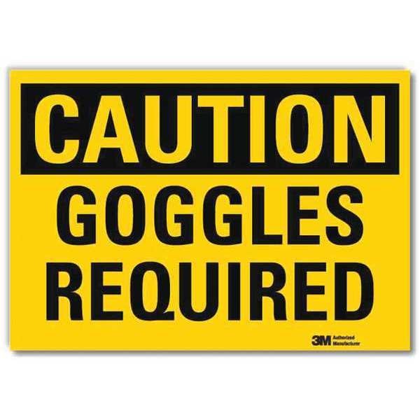 Safety Sign, Goggles Required, 10in.W