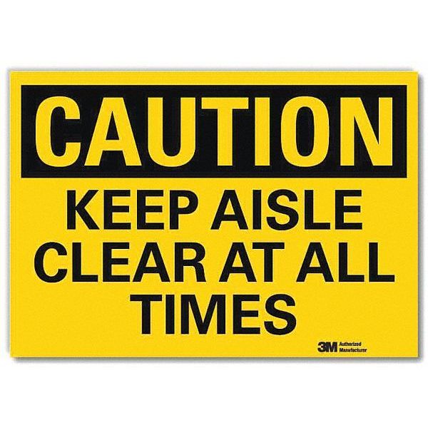 Safety Sign, Keep Aisle Clr All Tms, 5in.H