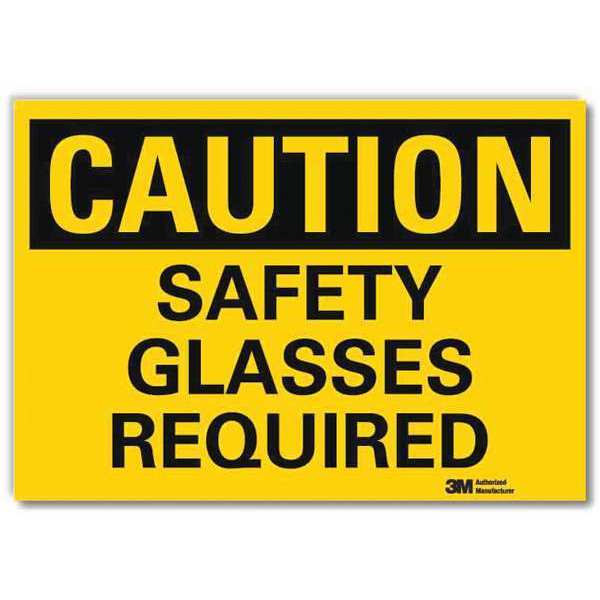 Safety Sign, Safety Glasses Requird, 10inW