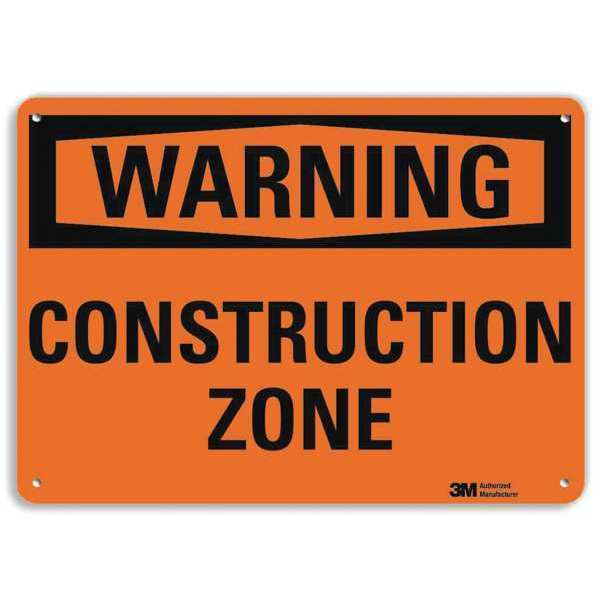 Warning Sign, 7 in Height, 10 in Width, Aluminum, Vertical Rectangle, English