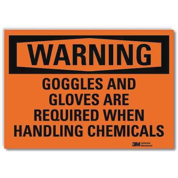 Warning Sign, Goggles Are Required, 14in W