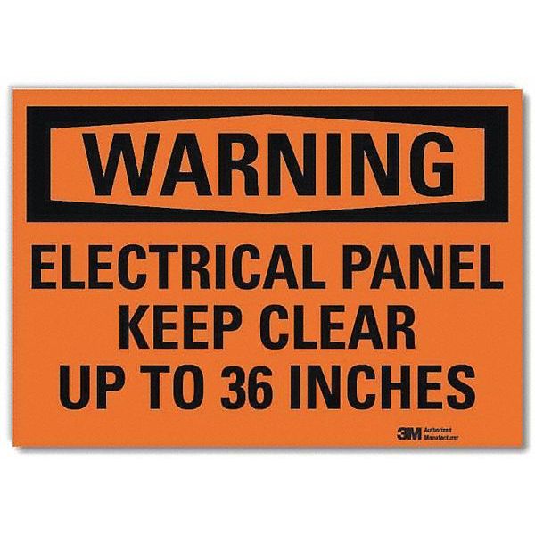 Warning Sign, Electrical Panel, 14 in. W