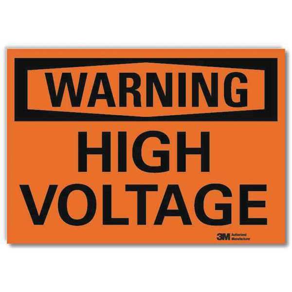 Warning Sign, 10 in Height, 14 in Width, Reflective Sheeting, Horizontal Rectangle, English