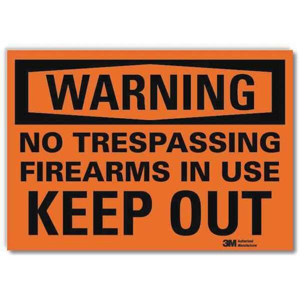 Admittance Sign, Firearms In Use, 5 in. H