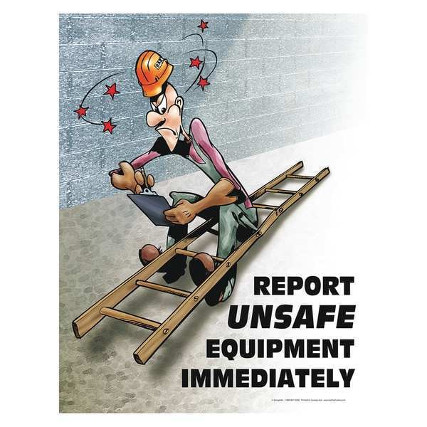 Safety Poster, Report Unsafe Equipment, EN