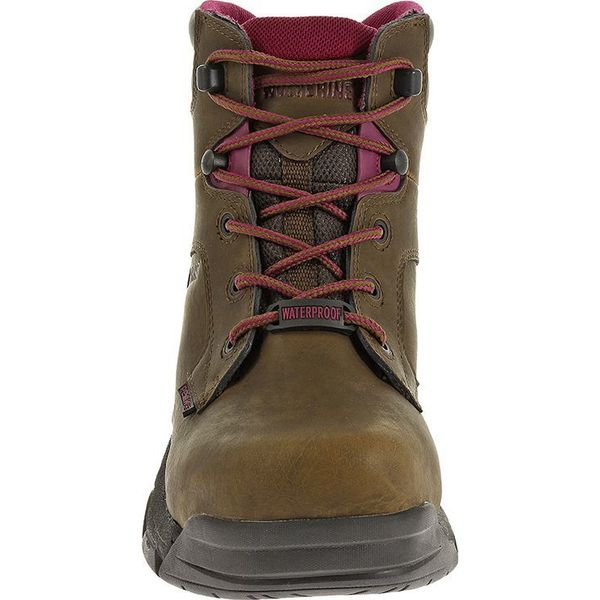 Work Boots, Womens, 5, W, Lace Up, Brown, PR