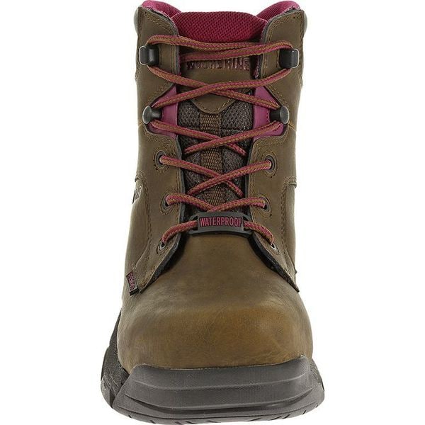 Work Boots, Womens, 6, W, Lace Up, Brown, PR