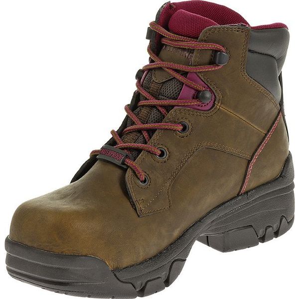 Work Boots, Womens, 8.5, M, Lace Up, Brn, PR