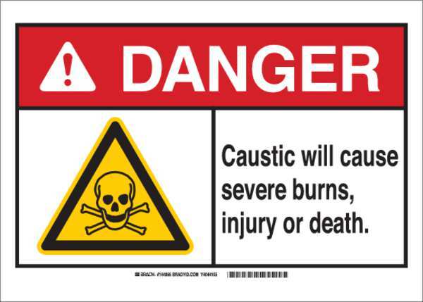 Danger Sign, 10 in H, 14 in W, Plastic, Rectangle, English, 144868