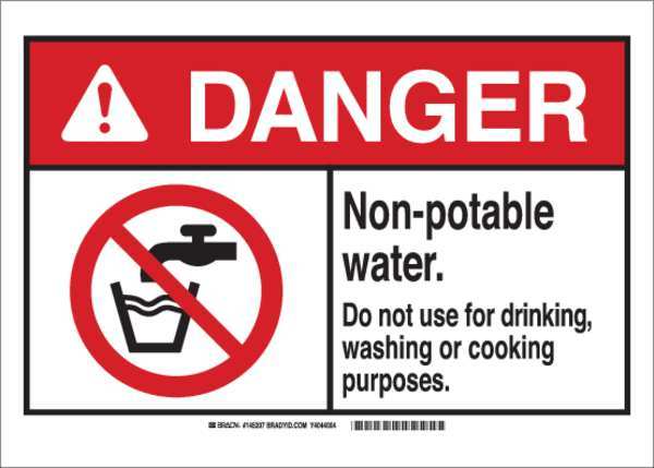 Danger Sign, NonPotable Water, B-401, 10inH, 145209
