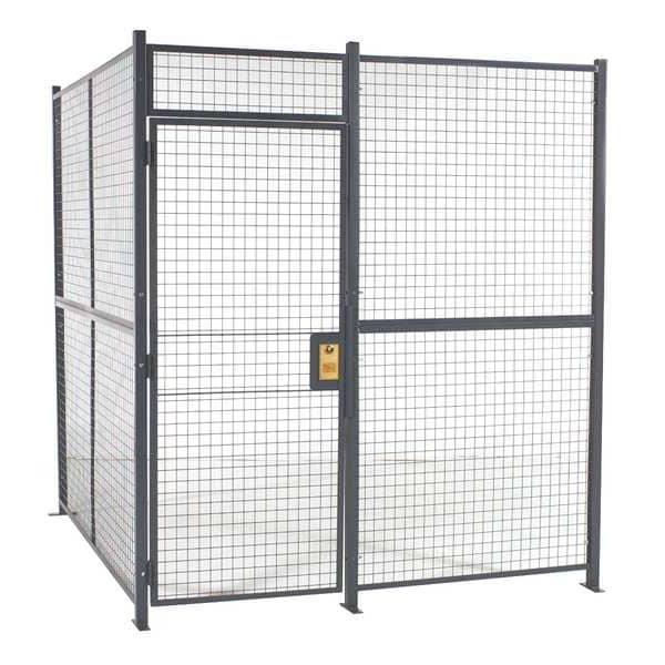 Woven Wire Partition, 3 Sided.hinged door