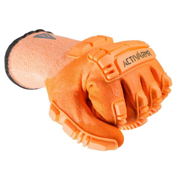 ActivArmrÂ® Cut Resist Gloves, Hi-Vis Orange, 1PR