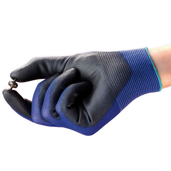 Polyurethane Coated Gloves, Palm Coverage, Blue, 11, PR