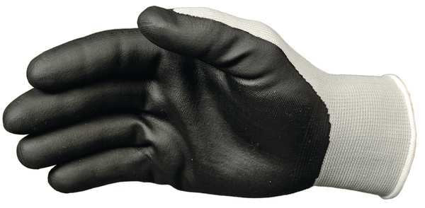 Foam Nitrile Coated Gloves, Palm Coverage, Black/Gray, S, PR