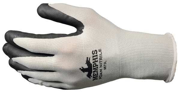 Foam Nitrile Coated Gloves, Palm Coverage, Black/Gray, S, PR