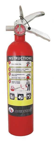 Fire Extinguisher, 1A:10B:C, Dry Chemical, 2.5 lb