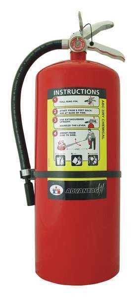 Fire Extinguisher, 6A:80B:C, Dry Chemical, 18 lb