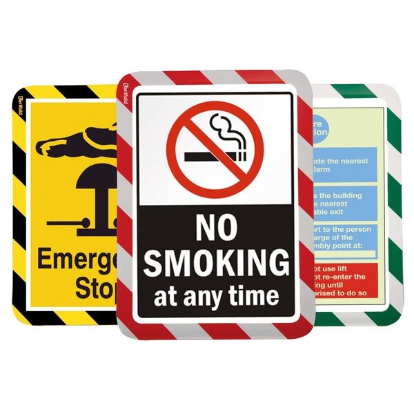 Sign Holder, Red/White, 1/8 in. H, PK2