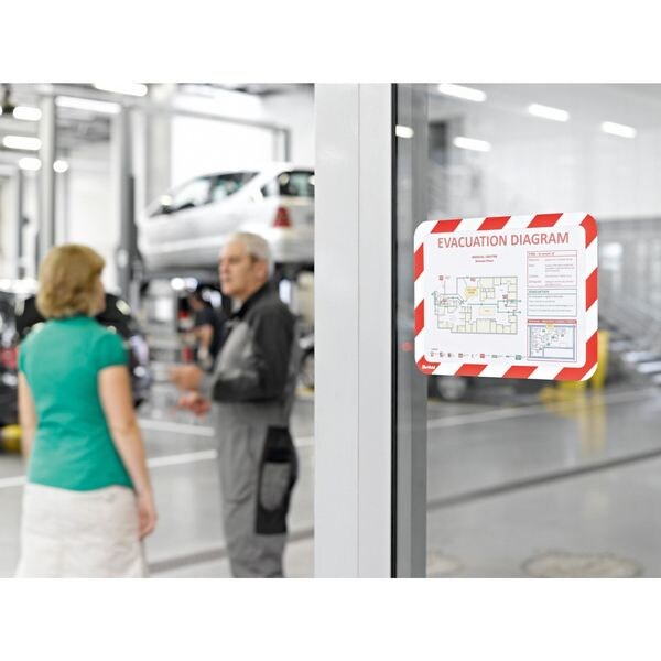 Sign Holder, Red/White, 1/8 in. H, PK2