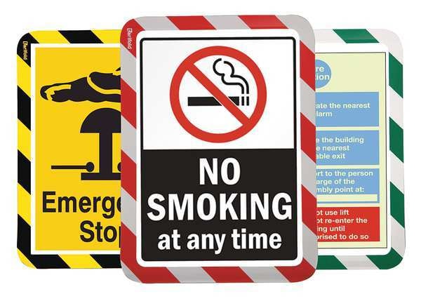 Sign Holder, Green/White, 1/8 in. H, PK2