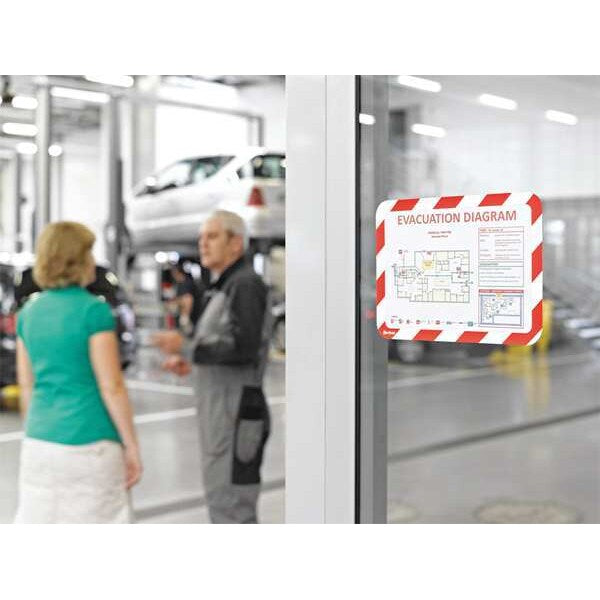 Sign Holder, Red/White, 1/8 in. H, PK2