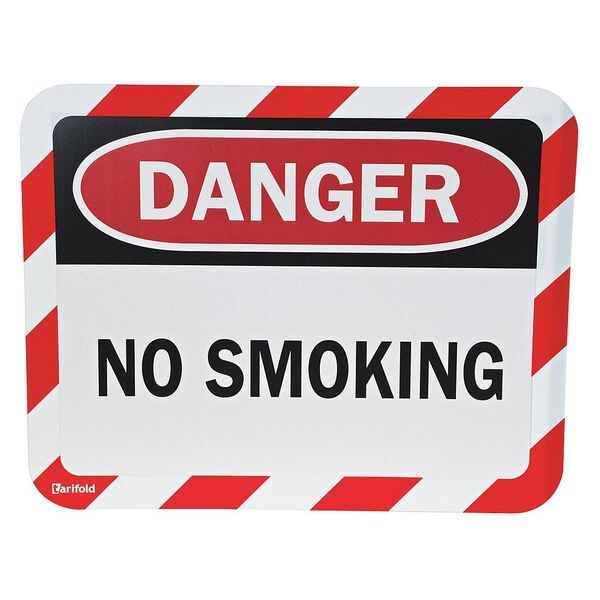 Sign Holder, Adhesv, Danger No Smoking, PK2