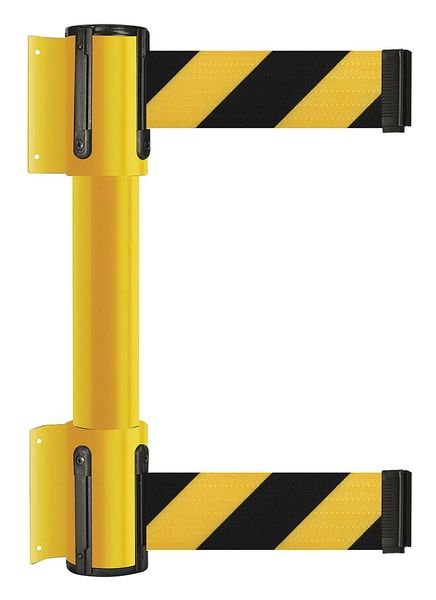 Belt Barrier, 13 ft, Black w/Yellow Stripe