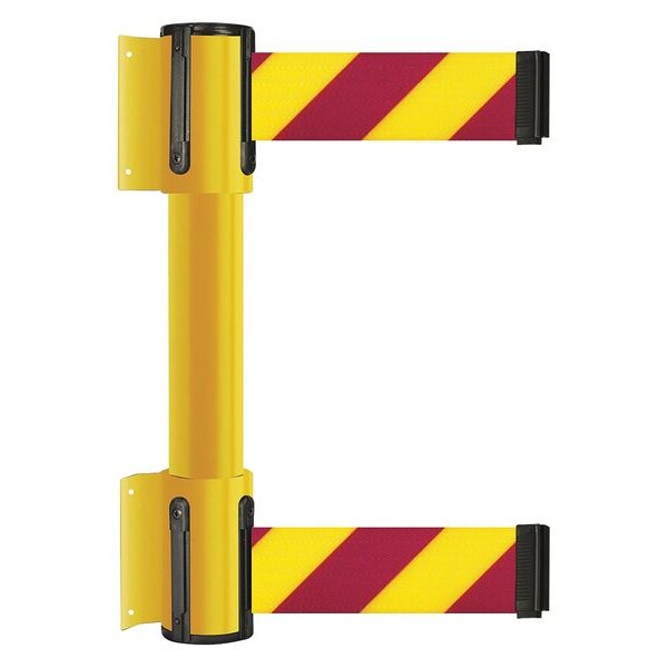 Belt Barrier, 13 ft, Magenta/Yellow Strip