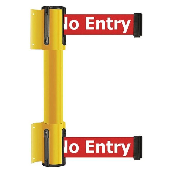 Belt Barrier, 13 ft, No Entry, Yellow